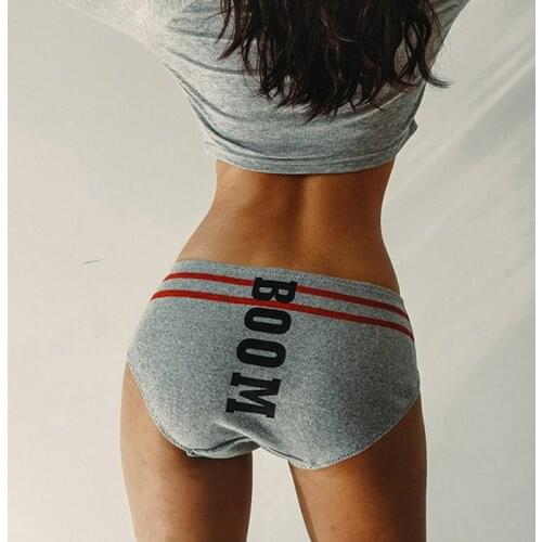 Comfort Cotton Sport Briefs For Women Low Waist Panties Female Summer Beach Panty Personality Letter Underpant Seamless Lingerie