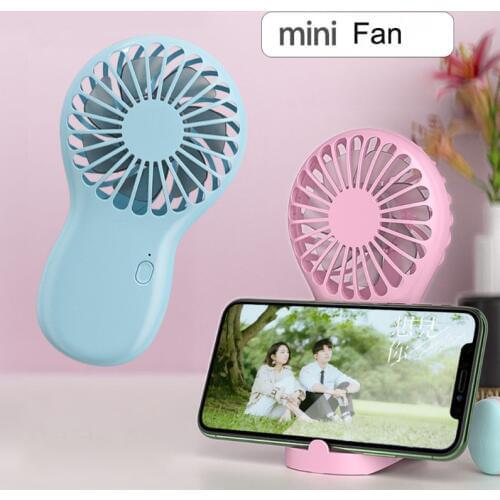 USB Fan Rechargeable Mini Pocket Fan Cool Air Hand Held Fans Mobile Phone Holder