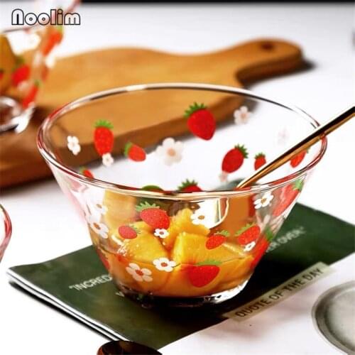 Japanese Glass Salad Soup Bowl Transparent Large Capacity Dessert Noodle Fruit Bowl Restaurant Ice Cream Cup Tableware 800ML