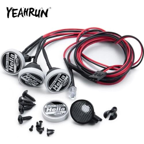 YEAHRUN 2/4Pcs LED Light with Round Plastic Cover for TRX-4 Axial SCX10 Tamiya CC01 D90 TF2 1:10 RC Crawler Car Upgrade Parts