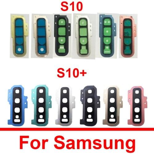 Back Camera Lens Glass Cover Frame For Samsung Galaxy S10 S10e Plus Rear Main Big Camera Cover Frame + Sticker Replacement Parts