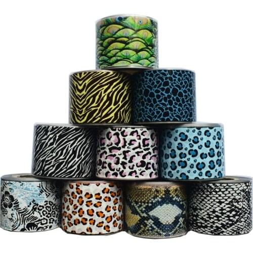 10Rolls Nail Sticker Slider Set Colorful Peacock Leopard Print Water Decal Wraps Nail Art Decor Beauty Foil Manicure 50M*4CM