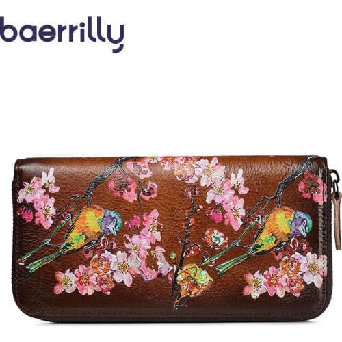 100% Genuine Leather Women Wallet Long Clutch Bags Rfid Card Holder Fashion Coin Purse Girl Purses And Handbags Cartera Mujer