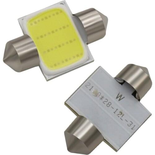 1x C10W C5W LED COB Festoon 31mm 36mm 39mm 41/42mm 12V White Bulbs for Cars License Plate Interior Reading Light 6500K 12SMD
