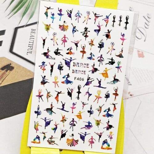3D Nail Sticker Decals Dance Ballet Girl Design Nail Art Decorations Stickers Sliders Manicure Accessories Nails Decoraciones