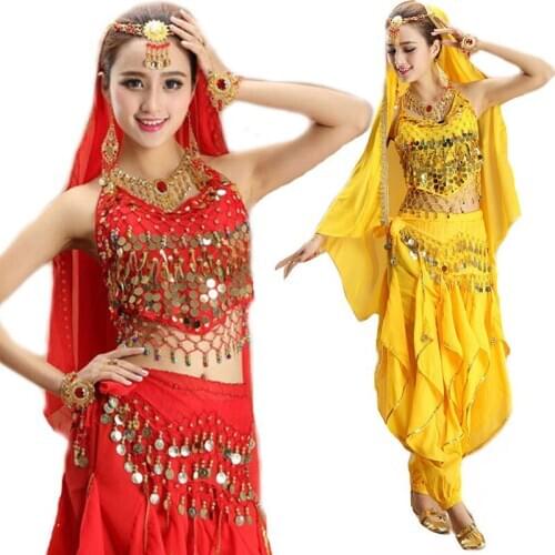 4pcs/Set Women Belly Dancing Costume Gypsy Dance Costumes Sets Stage Performances Adult Belly Dance Costumes Set For Women