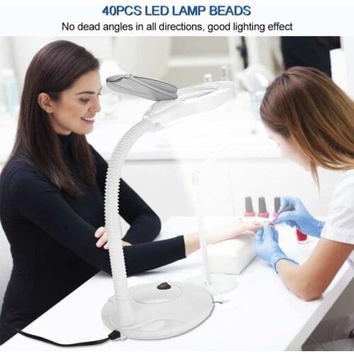 Tattoo Accessories Desktop LED Cold Light Magnifier 3X Magnifying Lamp Eyeliner Manicure Tattoo Beauty Light For Tattooing