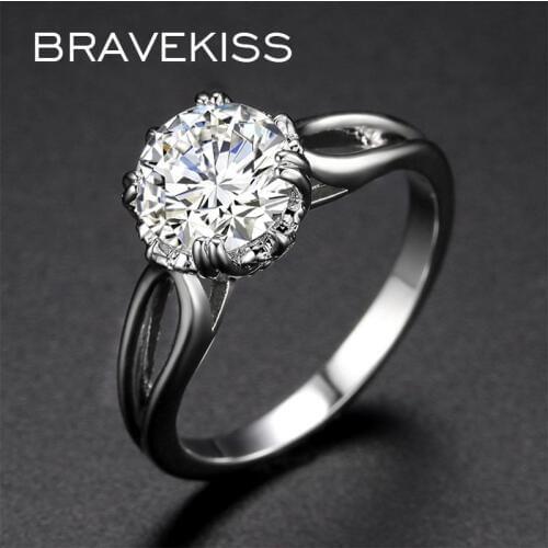 BRAEVKISS 2019 Trendy Engagement Wedding Rings for Women Female Fashion Crystal Stone Finger Jewelry Accessories Gifts BUR0405