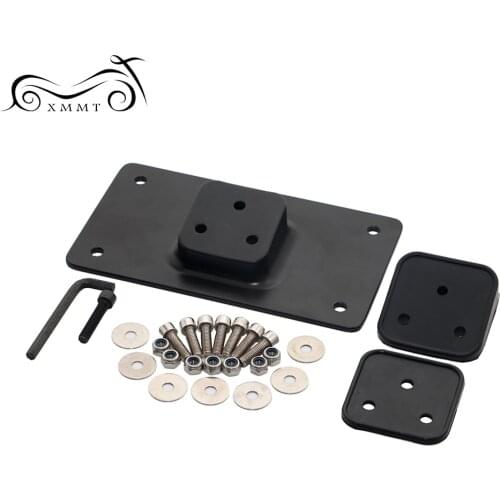 Black Laydown Tilt License Plate Frame Mount Bracket For Harley Sportster Dyna Softail Big Twins 1973-Up w/similar 3-hole bolt