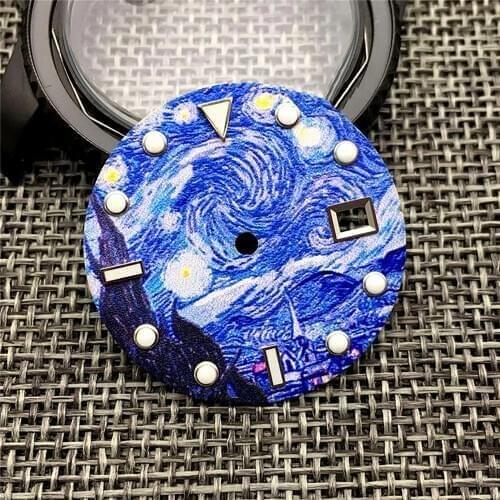 31mm Watch Dial Kanagawa Surfing Pattern Dial for NH35 Watch Movement