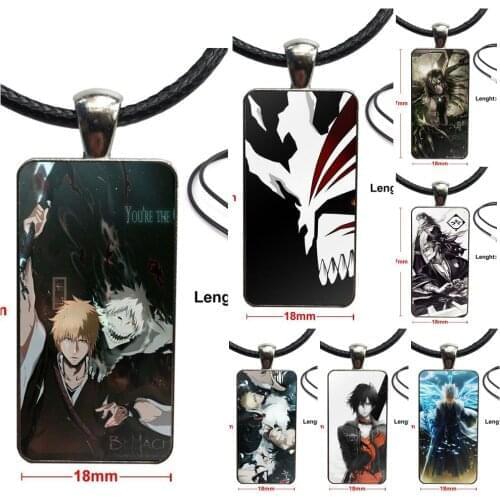 Design Fashion Vintage Glass Women Rectangle Necklace Pendants For Women Kids Anime Manga Beyb Bleach Amazing