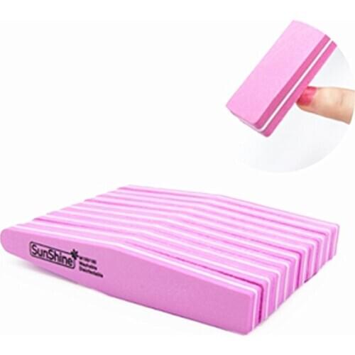 10pcs/lot Double Side Nail Files Buffer 100/180 Trimmer Buffer Lime a Nail Art Tools Washable Buffing Sanding File Sponge