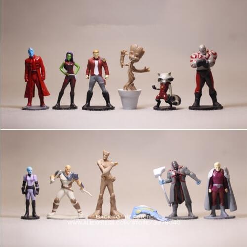 Disney Guardians Of The Galaxy 2 Star Lord 12pcs/set 5-6cm Collectible Toy Mini Action Figure Doll Toys model for children gift