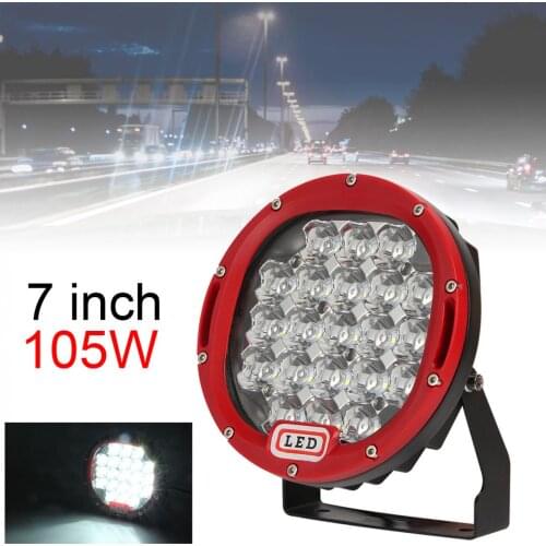 7 Inch 105W 6000K Car Work Driving Lights Spot / Flood light HID Vehicle Driving Lights for Offroad SUV / ATV / Truck / Boat