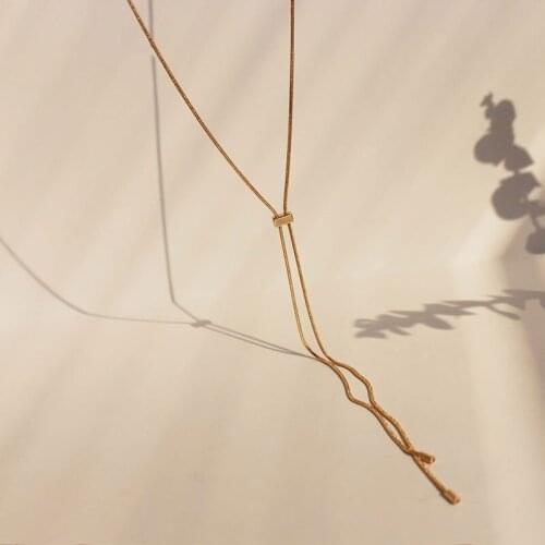 GSOLD Trendy Long Snake Bone Chain Simple Temperament Metal Sweater Chain Women Elegant Stackable Necklace Accessories Gifts