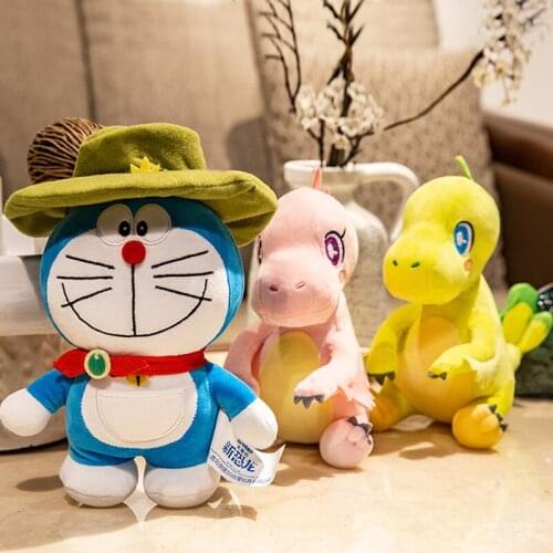 Kawaii Doraemon Plush Toys Anime Doraemon: Nobitas New Dinosaur High Quality Stuffed Cat Doll Soft Figure Birthday Gift