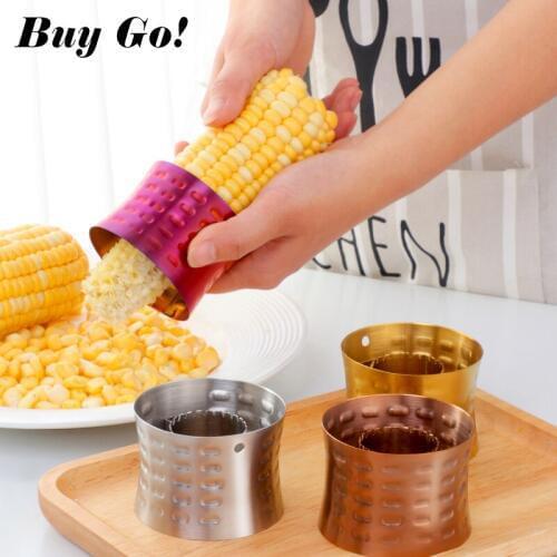 Creative Stainless Steel Corn Stripper Corn Stripping Tool with Non-Slip Grip Corn Peeler Slicer Cutter Pitter Vegetable Tools