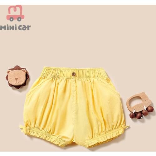 2021 Mini Car Summer Baby Girl Shorts Pure Cotton Sports Shorts Fashion Newborn Lace Flower Bud Pants 6 Months to 5 Years Old