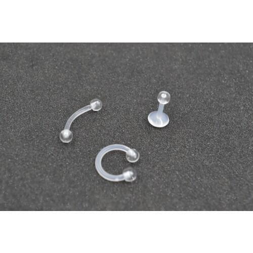 LOT100pcs Body Piercing Jewelry - Flexible BIO Nose Eyebrow Lip Labret CBR Horseshoes Tragus Bar 16g Body Piercing Retainers