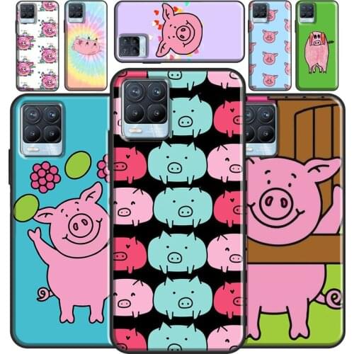 Cartoon Pig Piggy For OPPO Realme 7 Pro 8 Pro Q3 C3 C21 GT Case For OnePlus 8T 9R Nord 2 7 8 9 Pro Cover
