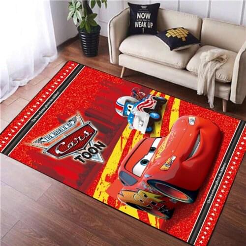 Cartoon McQueen Baby Play Mat 80x160CM Carpet Childrens Room Playmat Short Plush Non-slip Bedroom Mat Rugs for Boys Bedroom