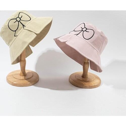 2021 New Butterfly Embroidery Bucket Hats Women Panama Spring Summer Sun Hat Outdoor Sun Protection Cap Lovely Fisherman Hat