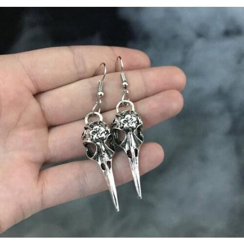 Neo Gothic Crow Earrings Crow Earrings Vintage Gothic Jewelry Witch Earrings Punk Crow Jewelry Crow Pendant