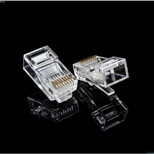 Gold plated RJ45 Net Network Modular Plug Cat5 CAT5E Connecto 8P8C utp Unshielded Modular Rj45 Plug NEW 50/100PCS,RJ45connector