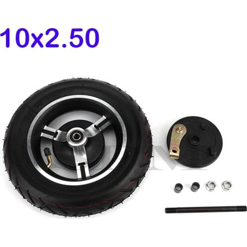 10x2.50 inch tires with wheels for balancing 2-wheel scooter electric scooter 10 inch unicycle hoverboard (with drum brake)