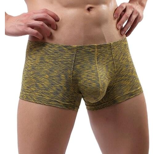 Plus Size Camouflage U Convex Pouch Fantasy Boxers Underwear Breathable Stripe Boxer Underpants Gay Wear Fad Low Rise G-string