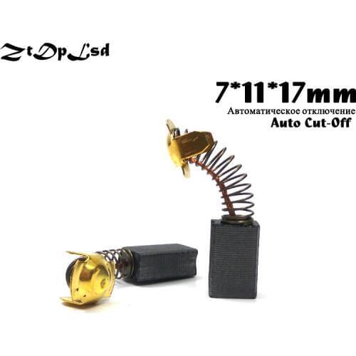 ZtDpLsd 2 Pcs/Pairs 7x11x17mm Auto Cut-Off Mini Drill Electric Grinder Replacement Carbon Brushes Spare Parts for Rotary Tool