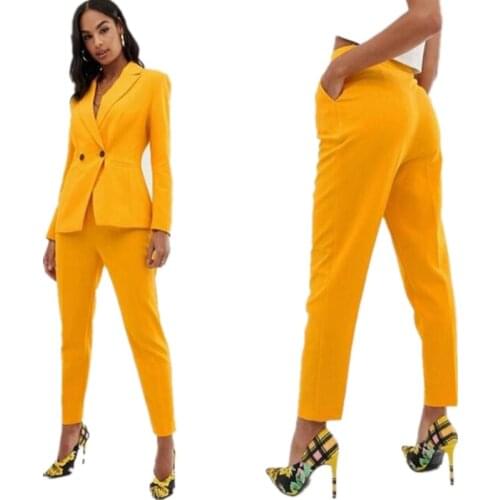 NEW fashion white trouser suit female business suit ladies formal pant suits for weddings tuxedo 2 piece blazer set CUSTOM