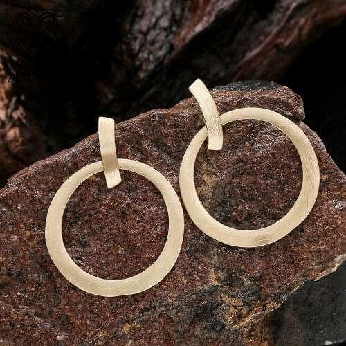 Trend Gold Color Dangle Drop Earring for Women Jewelry Circle Geometric Hanging Suspension Pendientes brincos 2021 Accessories