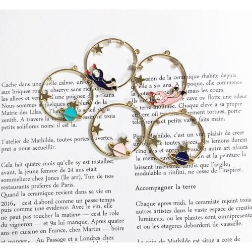 10pcs 2019 new globe astronaut point drill alloy jewelry pendant accessories headwear earrings pendant