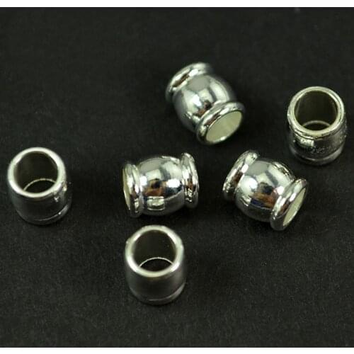 10 PCS 5.9mm*6.7mm Metal Copper Beads Silver Color Spacer Beads DIY Accessories For Jewelry Making