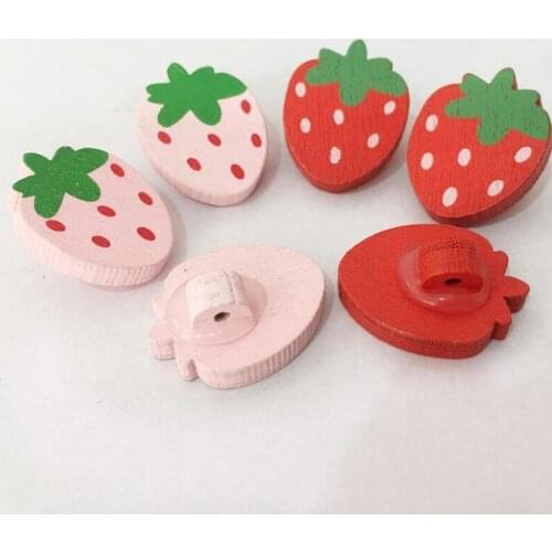 10pcs 22*17MM Strawberry decorative wooden buttons sewing seam scrapbooking DIY accessories wood button for clothing Crafts