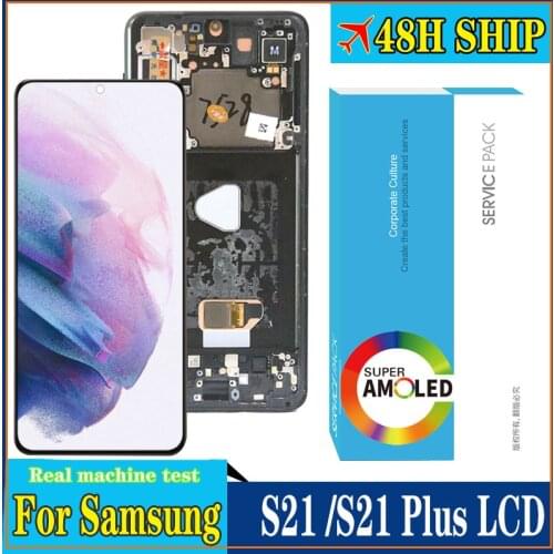100% Original AMOLED Display for Samsung Galaxy S21 G991 G990F/DS Full LCD Touch Screen S21 Plus G996 G9960 G996F Repair Parts