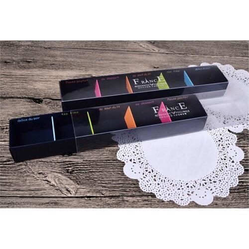 100pcs/lot PVC Macaron packaging box West dessert packaging Chocolate box Paper boxes 5 grids 27.9cmX5.2cmX3.3cm ZA5326