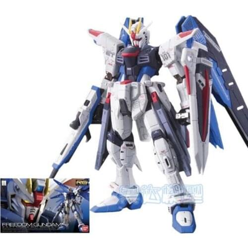 14CM Original Bandai Gundam RG 05 Freedom Gundam 1/144 Assembly Action Figureals Brinquedos Model Robot Mobile Suit Kids Toys
