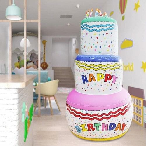 170cm Inflatable Birthday Cake Props 3 Layer Cake Decoration Inflatable Toys Kids Birthday Party Decoration Baby Shower Supplies