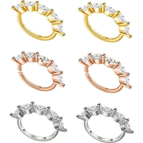 20g Heart Daith Earrings Hoop Copper Brass Tragus Helix Cartilage Piercing Jewelry Diamond Left Right Ear Daith Clicker Ring