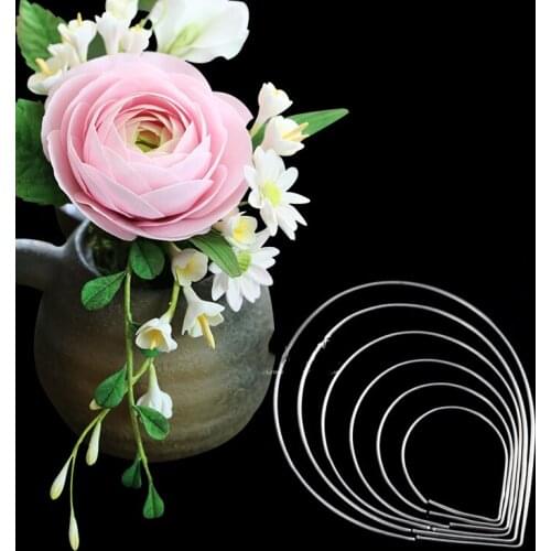 6 Pcs rose cutter Fondant molds Austin Rose Cutter GumPaste Flower Cutter Stainless steel cutter Cake Decoration tools