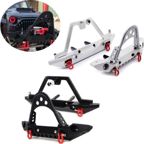 Aluminum Front Rear Bumper Bull Bar W/ Spare Tire Carrier For 1:10 Axial SCX10 JEEP SCX10 II 90046 90047 TRX-4 TRX4 RC Car