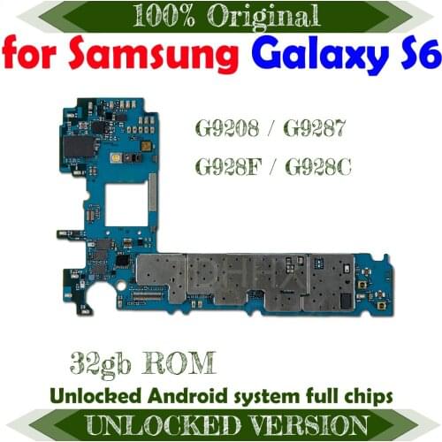 Free shipping For Samsung Galaxy S6 edge plus G928F Motherboard Original MainBoard Unlocked With Chips IMEI Android OS