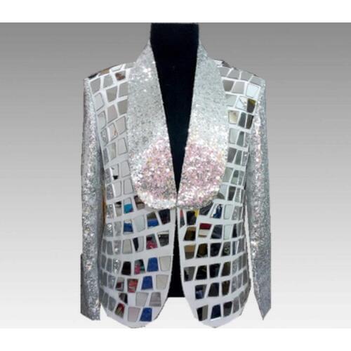 Sequins blazer men suits designs jacket mens stage costumes for singers clothes dance star style dress punk rock masculino homme