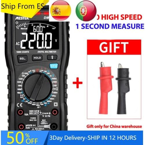 Ship From ES RU Digital Multimeter professional 10000 Counts True RMS Tester Multifunctional Analog Multimeter current clamp