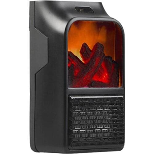 Mini Electric Wall-outlet Flame Heater Plug-in Air Warmer PTC Ceramic Heating Stove Radiator Household Wall Handy Fan