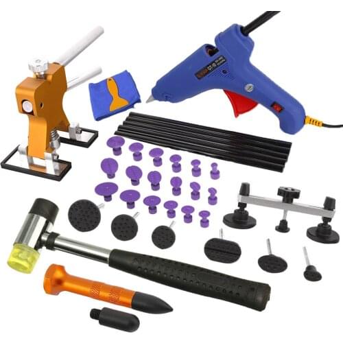 PAINTLESS DENT REPAIR REMOVAL TOOLS KITS DENT LIFTER GLUE TABS REPAIR HAMMER GLUE STICKS HAND TOOLS SET
