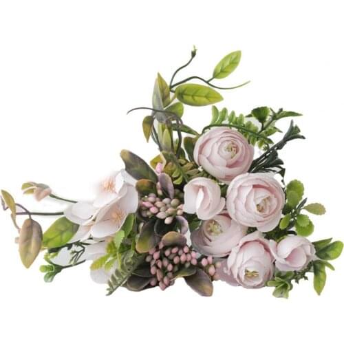 Artificial Flower Eco-friendly Anti-fade Plastic Simulation Silk Rose Flower Household Decoration Fake Flowers