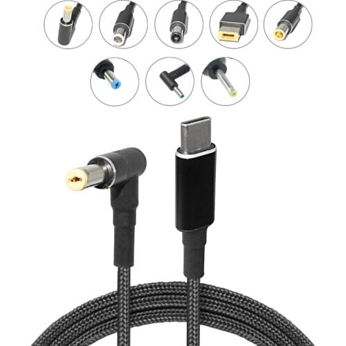 45W 65W 90W 100W USB Type C PD Fast Charging Cable USB C Plug Converter to Laptop Power Adapter Connector for Universal Laptops